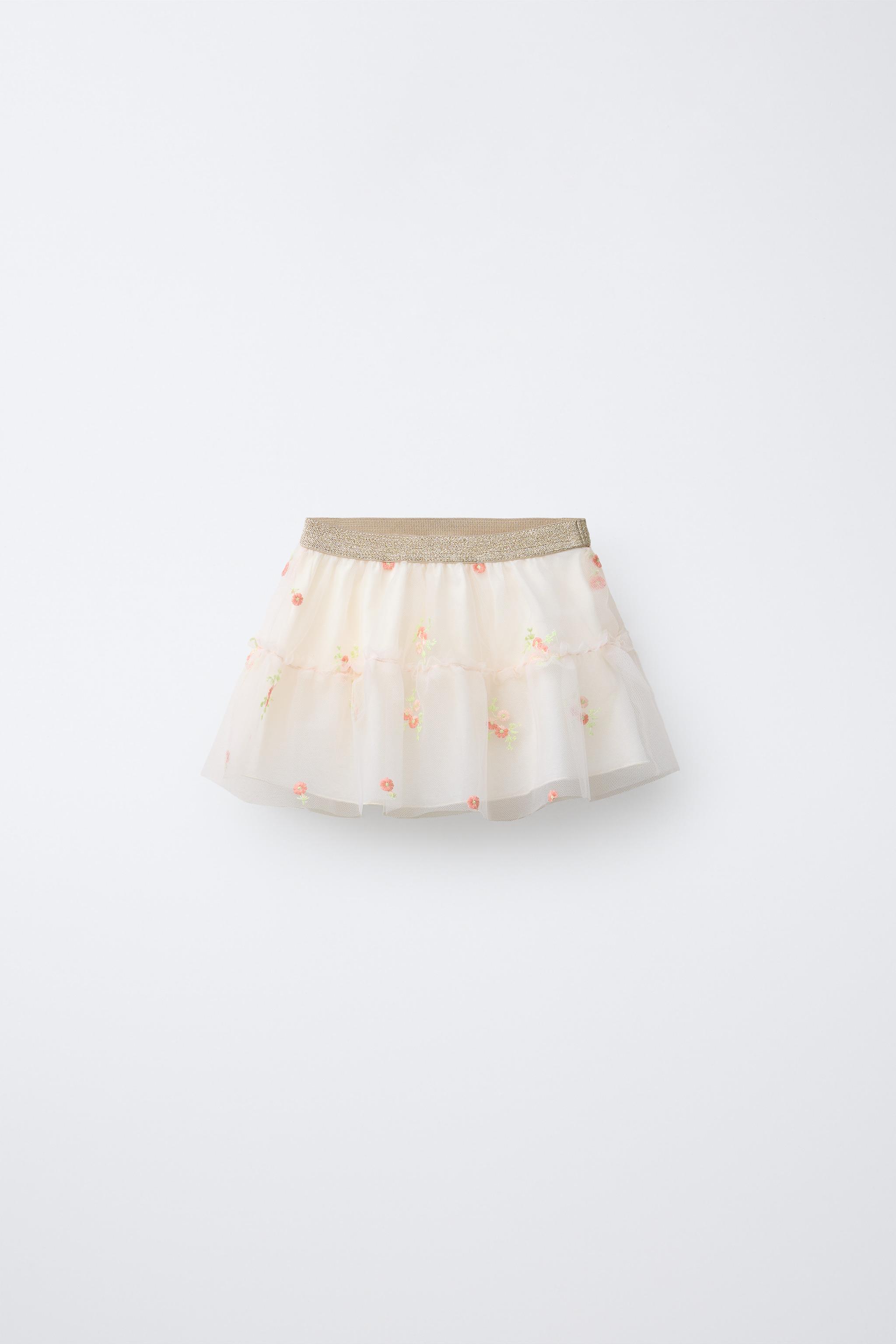 JUPE EN TULLE À FLEURS BRODÉES